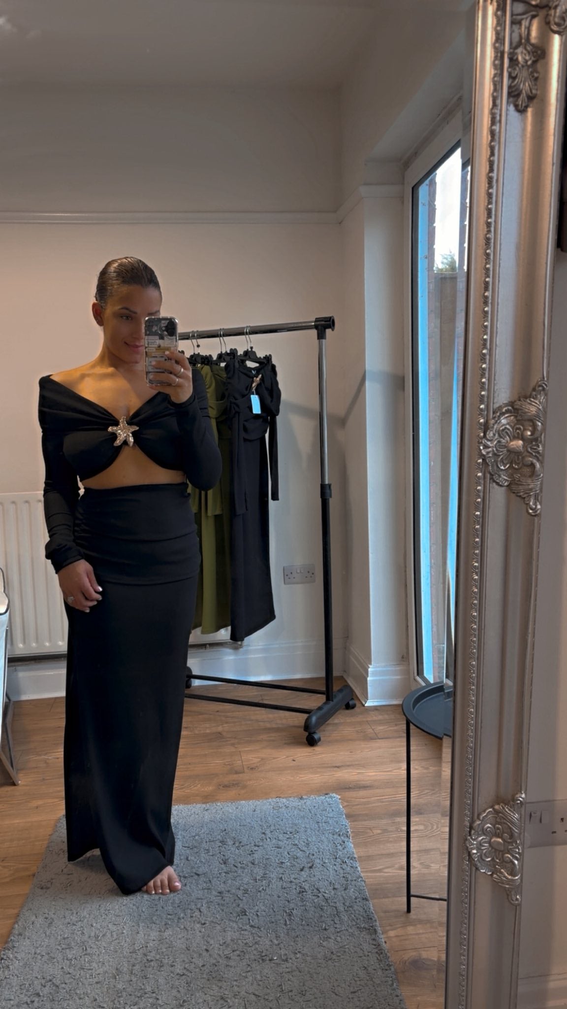 Black 2 Piece Off The Shoulder Co/Ord