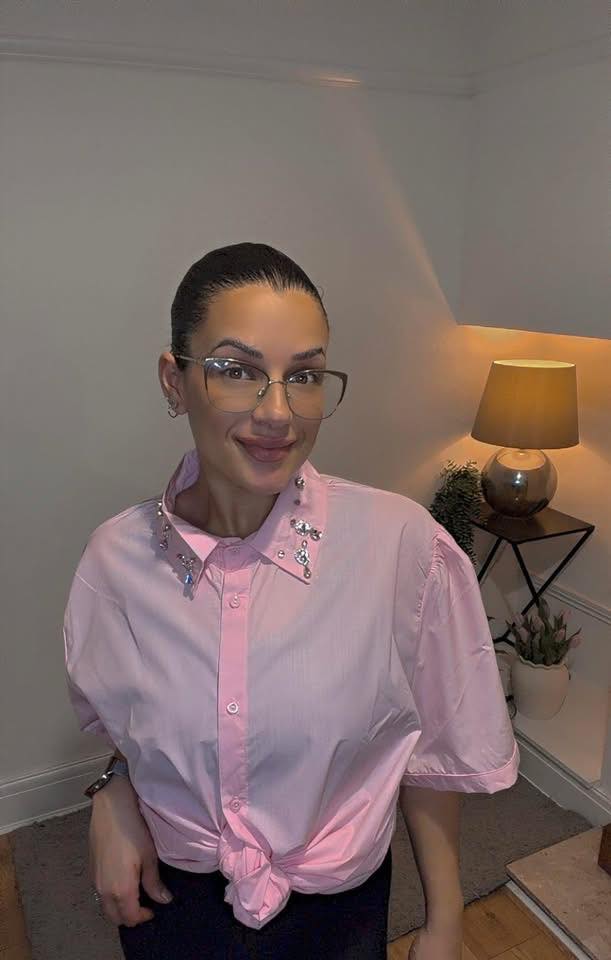 PINK JEWEL DETAILED SHIRT